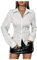 GORGLITTER Women's Striped Button Down Collared Blouses Long Sleeve Slim Fit Casual Shirts Light Grey M