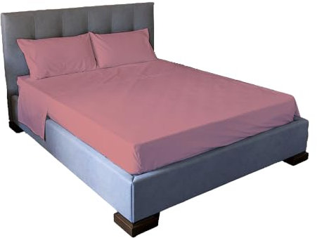 Jenny Sesal Set lenzuola letto - tinta unita - Made in Italy Completo Matrimoniale - singolo - Una Piazza e Mezzo - Set Lenzuola + Federe (rosa antico, Singolo)