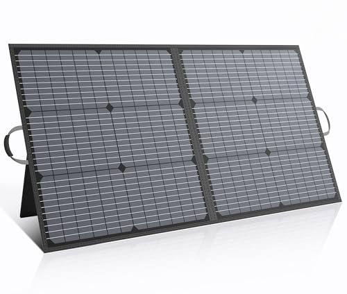 MHPOWOS 110W Tragbares Solarpanel, IP67 Wasserdichtes Faltbares Solarpanel Kit mit 20V Ausgang, 23.5% Wirkungsgrad Modul für Outdoor Camping, Portable Power Station, Laptops, Wohnmobil, RV