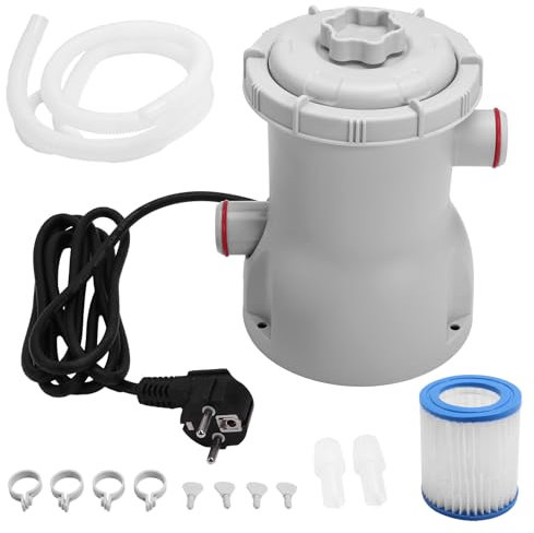 TYREE Pompa Filtro Piscina, 330 GPH, Filtri Piscina Elettrici, Piccola Pompa Filtro Piscina (Spina UE)