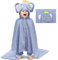 YTACREA Kapuzenhandtuch Baby, 65 * 135 cm Korallenvlies Babyhandtuch mit Kapuze, Weich Niedliches Baby Badetuch Handtuch Babybadetücher für Jungen Mädchen Neugeborene, Blau Elefant