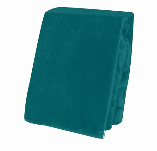 one-home Winter Spannbettlaken Bettlaken Teddy Plüsch Warm Weich Nicki Fleece Kuschelig Flauschig Cashmere Touch Einfarbig, Größe:180 x 200 cm - 200x200 cm, Farbe:Petrol