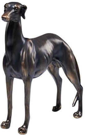 Pevfeciy Ornaments Moderne Skulpturen Hundeskulptur Hundemotiv Wohnzimmer-Dekoration Innenfigur Jagdhund-Statue dekorative Ornamente,Bronze