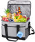 L.StarryIsland Sac Isotherme Glaciere, 35L Glaciere Souple Isotherme avec Bandoulière Réglable, Imperméable Sac Repas Isotherme Capacité de 60 Canettes pour Courses, Barbecue, Camping, Voyage(Gris)