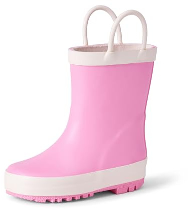 Amazon Essentials x Sofia Grainge Stivali da Pioggia in Gomma Idrorepellenti Unisex Bambini, Rosato, 22 EU