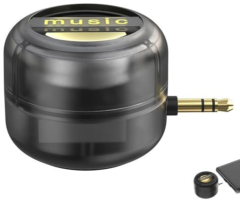 WANWEN Amplificateur de Haut-Parleur Portable 5X – Plug & Play pour la Musique et Les appels, Mini Haut-Parleur Portable avec Jack 3,5 mm et Type-C, amplificateur de Son pour téléphones (Black,3.5mm)