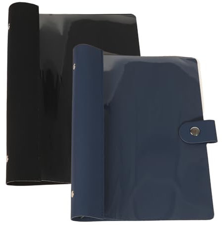 Gsrhzd Raccoglitore Ad Anelli A5, 2 Pezzi Quaderno Ad Anelli A5, Impermeabile Raccoglitore Anelli (Carta Interna Non Inclusa), Agenda Ricaricabile, Per Ufficio Scuola E Viaggi Lavoro(Nero, Blu Scuro)