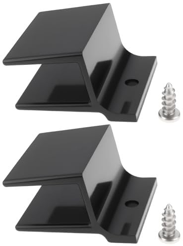 SG Store Lot de 2 guides de bas de porte de douche coulissants avec srews M6209 pour porte de douche de 1,27 cm de large, 31,49 x 23,87 x 12,7 mm, noir