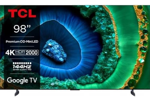 TCL 98C955 - 98 Diagonal Class (97.5 displayable) - C95 Series LED Backlit LCD TV - QLED - Smart TV - Google TV - 4K UHD (2160p) 3840 x 2160 -...