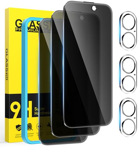 Niphabe 3 Stück Sichtschutz für iPhone 17 für Panzerglas 6,3 Zoll, Anti-Spy Privacy screen iPhone 17 Schutzfolie mit Kameraschutz, Einfachem Installationswerkzeug