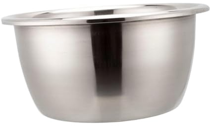 kesurpae Thickened Mixing Bowl And Stainless Steel Basin Essential For Food Catering Services Mixing Breading And Serving Large Stainless Steel Basin Bowl Kitchen , Silver , 40cm