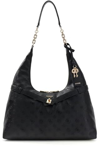 GUESS Schultertasche Ella Logo Hobo Black Logo schwarz