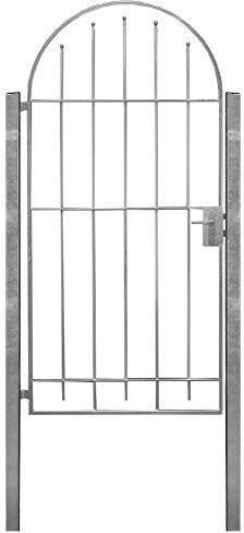 SIXONE Gartentor-Set Metalltor Gartentr Pforte Hoftr inkl Pfosten Zylinder (Ergo) Silber Traditionell