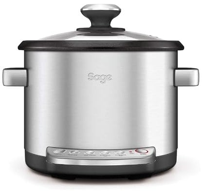 Sage - The Risotto Plus - Multikocher mit Rührfunktion für Risotto - 3,7 L Reiskocher, Dampfgarer, Slow Cooker, Anbraten, Warmhaltefunktion - Mit Messbecher und Löffel - Gebürsteter Edelstahl