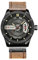 Curren Herren-Armbanduhr mit Quarz-Analog, Militär, Sport, schwarzes Lederband, 8301, Schwarz / Braun, Militär