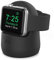 AHASTYLE Support de chargeur iWatch en silicone pour Apple Watch Ultra 2, Ultra, SE2, SE, Series 10 9 8 7 6 5 4 3 2 1 (49/46/45/44/42/41/40/38 mm), prend en charge le mode table de nuit (noir)