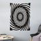 ABAKUHAUS Stoff Wandteppich, Schwarzweiss-Strudel aus Weiches Mikrofaser Stoff Waschbar ohne Verblassen Digitaldruck, 110 x 150 cm, Weiß Schwarz