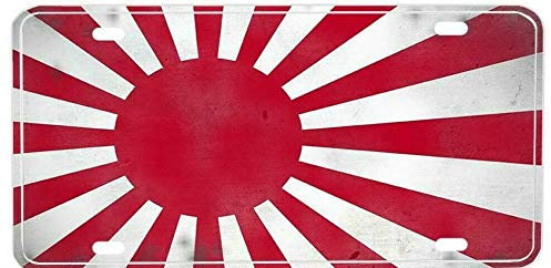 Inga Plaque d'immatriculation du drapeau du Japon - Soleil levant - 15,2 x 30,5 cm