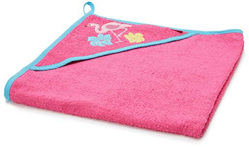 Playshoes Baby - Mädchen Kapuzentuch Flamingo 340048, 18 - Pink, 100x100cm