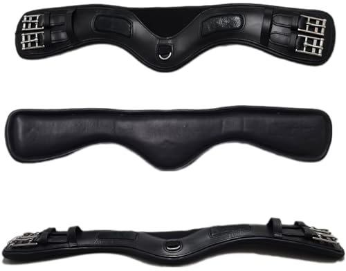 Leder Kurzgurt Mond anatomisch Slim Sattelgurt weich 60 65 70 75 cm Tysons ergonomisch Ledersattelgurt Mondgurt (75)