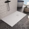 Essence ArredoBagno Duschtasse aus Kunstharz, 140 x 100 cm, Steinoptik, rutschfest, mit Gelcoat – Modell Rome weiß – Gitter und Abfluss im Lieferumfang enthalten