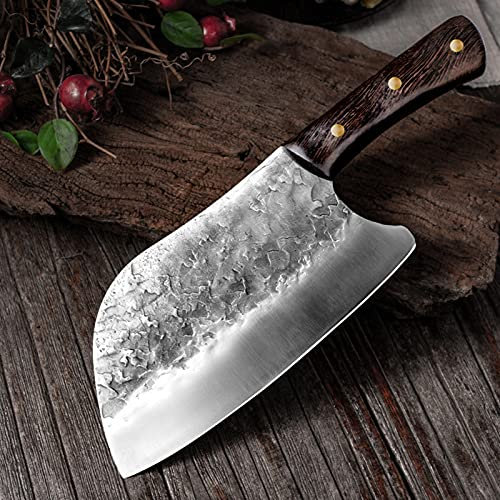DZCP Cuchillo de Cocina Cuchillo de Corte Forjado Hecho a Mano Cuchillo de Cocina de Acero Inoxidable Cuchillo de Carne Cuchillo de Carne Cuchillo de Cocina Herramienta de Cortador de Cocina