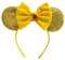 Yellow Sequin Minnie Mouse Inspired Belle Alice Headband With Big 5 Sequin Top Bow & Rose Handmade