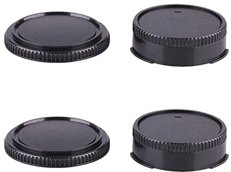 FANZR Objektivdeckel und Gehäusekappen-Set für Canon FD Mount Lens & FL Mount Lens w/Canon AE-1P F-1 AV-1 A-1 AE-1 T-80 Kamera, 2 Stück, Schwarz