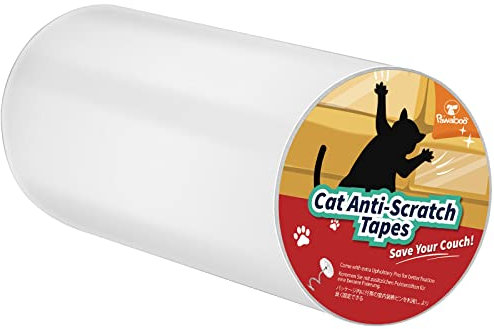 Pawaboo Katze Kratzschutz, [20cm×300cm] Doppelseitig Kratzpads für Katzen mit Selbstklebend Katze Kratzschutzfolie mit 30 Stück Polsternägel Katze Krallen Guards Pads für Möbel Tür Kratzschutz, Weiß