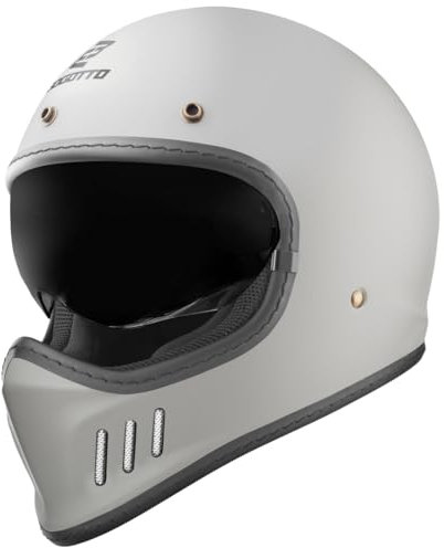 Bogotto FF980 Caferacer Casco da Croce, Grigio Opaco, M