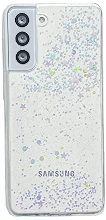 CrazyLemon für Samsung Galaxy S8 Hülle Silikon Klar, Cute Aesthetic Glitzer Stern Pailletten Design Dünn Durchsichtig Handyhülle Anti Gelb Transparent Clear Case für Frauen