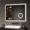 EMKE Miroir Salle de Bain LED 80 x 60 cm, avec Interrupteur Tactile + Anti-buée + Loupe 3 Fois