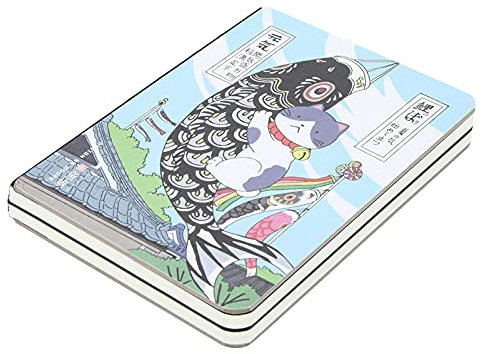 Tbest Cute Notebook,Japanese Stationery Kawaii And Pens, Notizbuch Kawaii,Tagebuch Notizbuch,Schreibbuch Schöne Handmalerei Cover Notizbuch Journal Pad Autotyp Handgezeichnetes (Fischflagge)