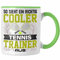 Trendation - Tennis Trainer Tasse Geschenk Lustig Spruch So Sieht Ein Richtig Cooler Tennis Trainer Coach Aus (Grün)