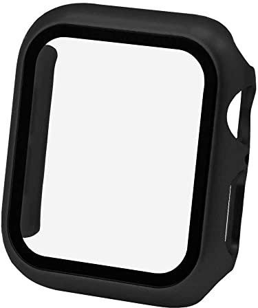 OcioDual Protezione con VetroTemperato Compatibile con Apple Watch 4/5/6 e SE (44 mm) Nero