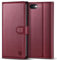 Kuafcase Case Compatible for iPhone 7, iPhone 8, iPhone SE 2022, iPhone SE 2020, 4 Card Slots Magnetic Closure Kickstand Shockproof Protective Phone Case Compatible for iPhone 7/8/SE - Wine Red