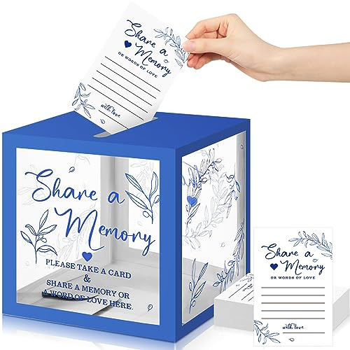 50 tarjetas de memoria verdes para compartir colecciones de la vida, caja de tarjetas de memoria, tarjetas de invitados, ideas para funerarios, graduación, boda, despedida de soltera, cumpleaños,