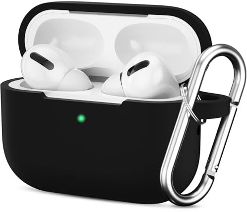 JTOMEI Custodia protettiva per AirPods Pro di seconda generazione con portachiavi, accessori protettivi in morbido silicone per custodia di ricarica Apple AirPods Pro 2022/2019, LED frontale visibile,