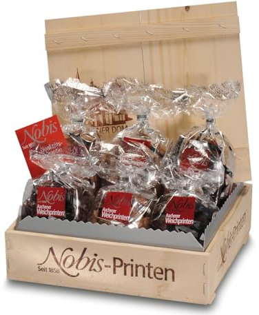 Nobis Printen - Export-Kiste Tradition 1.200g, Aachener Printen in edler Holzkiste, köstliche Traditionsprinten von Nobis aus Aachen