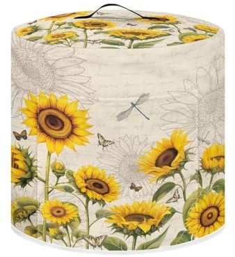 Xoenoiee Butterfly Dragonfly Sunflower Print Kitchen Appliance Dust Covers with Pockets, Electric Pressure Cooker Compatible with Rice Cooker Air Fryer Cover, for 6 Qt Pot