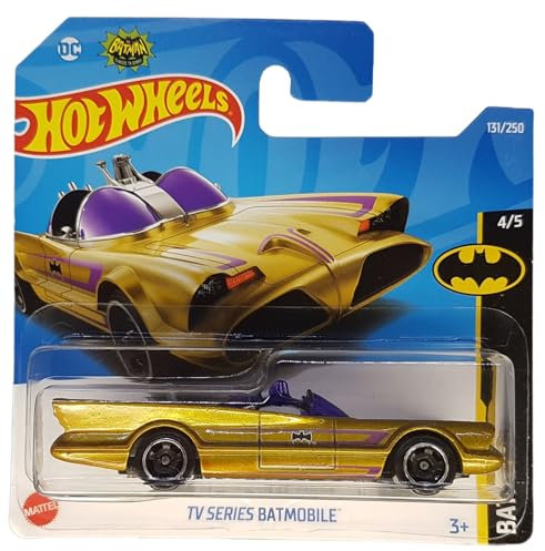 Hot Wheels - TV Series Batmobile - Batman 4/5 - HCW61 - Short Card - DC - Gold - Mattel 2022