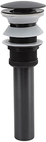 Escurridor de residuos para lavabo, lavabo de baño, escurridor emergente, resistente al olor, escurridor de residuos negro con cesta con agujero de desbordamiento