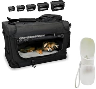 DEFACTO Hundebox faltbar für Auto & Reisen | Hundetransportbox & Hundetasche für Hunde, Katzen & Haustiere | Robuste Faltbare Transporttasche, atmungsaktiv, tragbar (3XL, Schwarz)