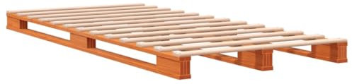vidaXL Palettenbett Wachsbraun 90x200 cm Massivholz Kiefer