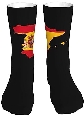Calcetines De Compresión Mapa De La Bandera De España Calcetines De Ciclismo Unisex Calcetines De Deporte Antideslizante Crew Calcetines Para Ciclismo Caminata Running 40cm