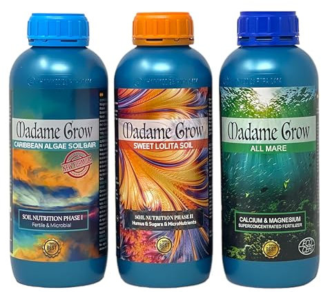 Madame Grow - Abono Natural de Crecimiento y Floración - Enriquece y Protege - Para Todo Tipo de Semillas - 3 x 1L