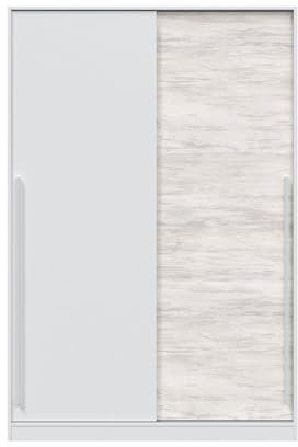 HOGAR24 ES - Armario 2 Puertas Correderas para Dormitorio o Habitación, Color Blanco Artik y Blanco Velho, Medidas: 120 cm (Largo) x 200 cm (Alto) x 50 cm (Fondo)