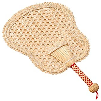 TOPPERFUN Handgeflochtener Fächer aus Rohrkolbenblättern Leicht und Kühlend für Strand und Feste Elegante Sommerdekoration Gelb