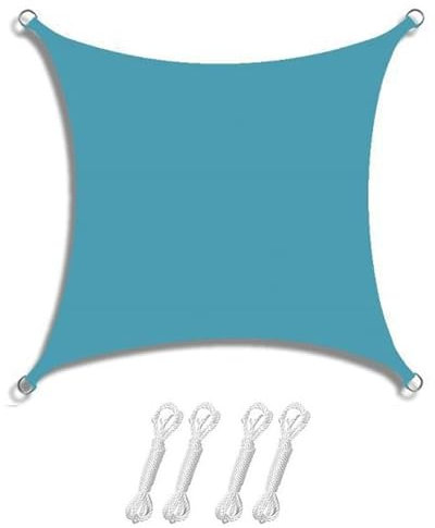 HonunGron Sonnensegel Sonnenschutz Wasserdicht Sonnensegel Rechteckig, 97% UV Schutz für Patio Garten Terrasse und Balkon Sonnenschutz, Mit Ösen und Befestigungsseile (2.5×3 M,Blau)