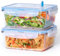 NUTRIUPS Récipients hermétiques en verre avec couvercles, 1 L, ensemble de stockage alimentaire rectangulaire, sans BPA, pour la préparation des repas, les voyages, le congélateur, le four
